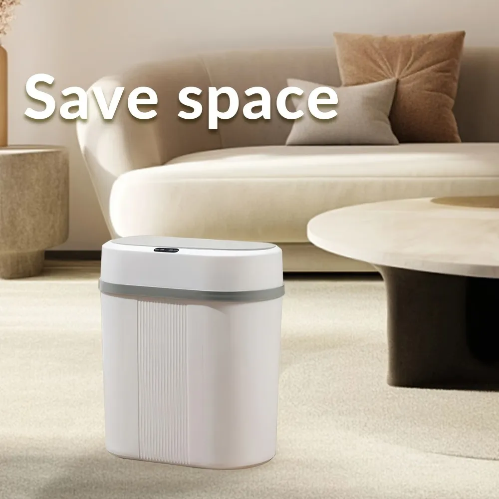 سلة المهملات الذكية التعريفي سعة 12 لتر، سلة المهملات الذكية ذات الاستشعار المنزلية المقاومة للماء، سلة المهملات الذكية لغرفة النوم والحمام والمكتب والمطبخ