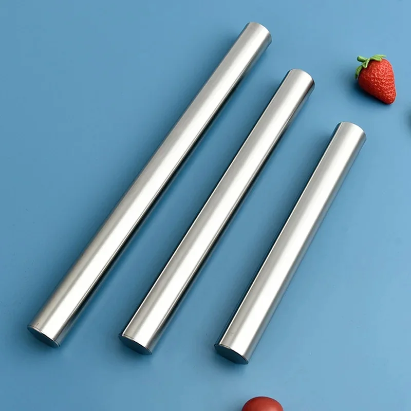 Rvs Deegroller Bakken Brood Gebak Roller Non-stick Bakken Tool Koken Pizza Cookie Cannoli Buizen Keukengerei - afbeelding 2