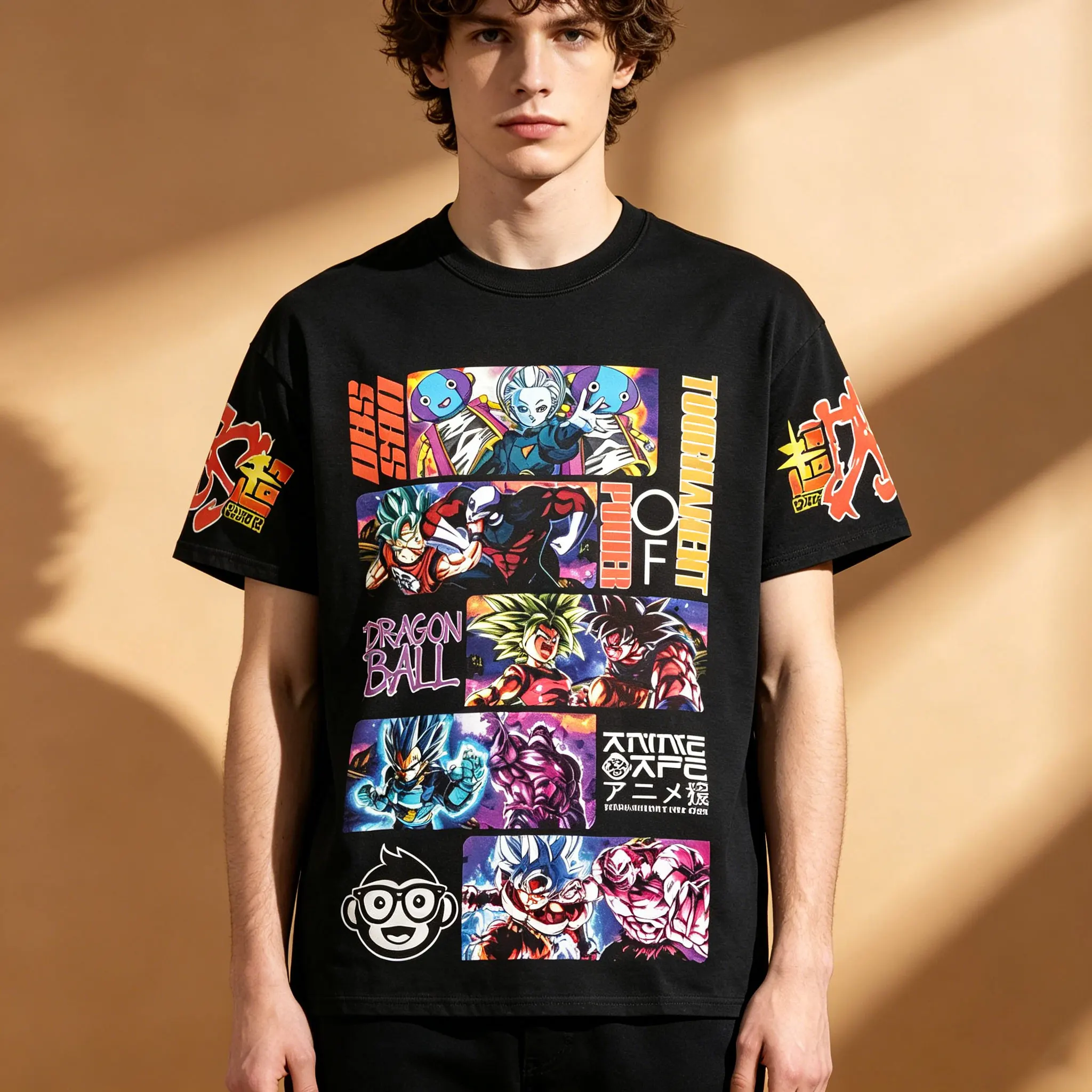 2026 Herren Super Dragon Ball Charakter-Print, Atmungsaktives Anime-Streetwear Rundhals Casual Kurzarm T-Shirt