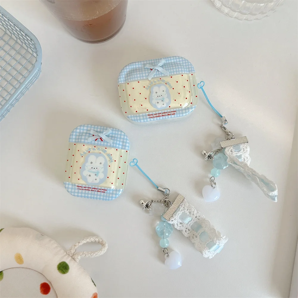 

Korean INS Cute Bow Earphone Case Suitable for Apple AirPods 4/3/2 Pro 3rd Generation Protective Case Pro 2nd Generation Chargi
