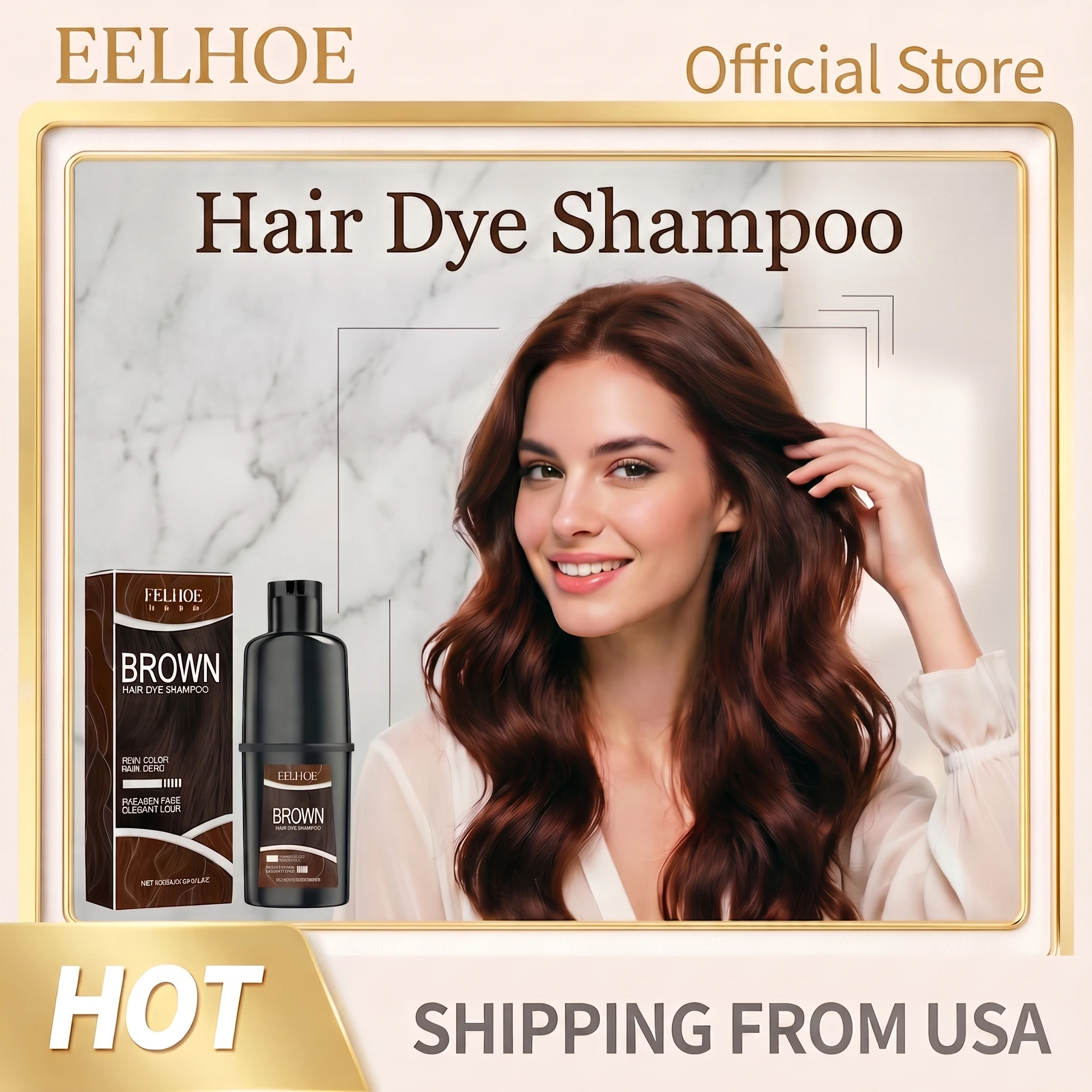 Eelhoe Hair Dye Shampoo Different Color Quickly Dye Coloring Strengthen Hair Roots Coverage Nourish Scalp Hair Coloring Shampoo