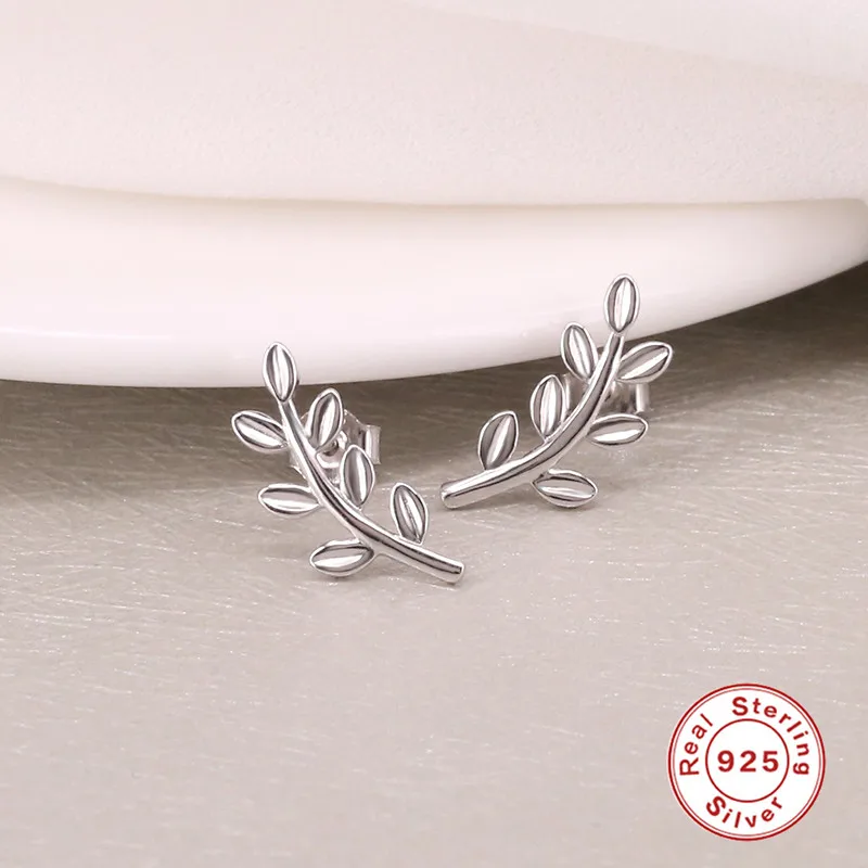 Aide Delicate Wheat Ears Stud Earrings 925 Silver Earrings For Women Perfect For Daily Wear Anniversary Best Wishes Jewelry