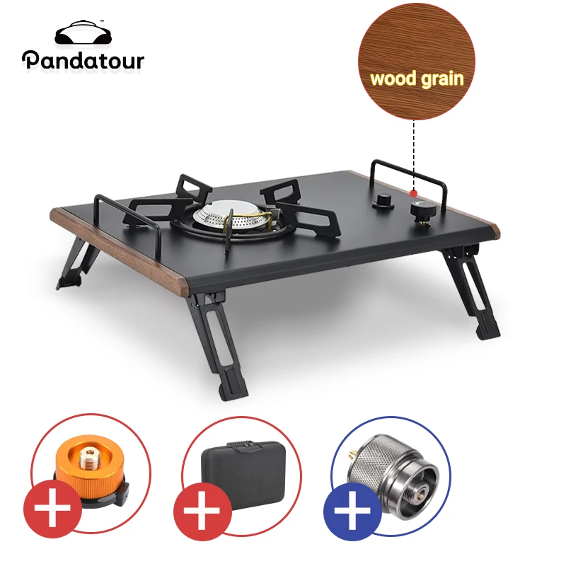 Pandatour Camping IGT Gasherd One-Unit One Click Ignition Desktop Klappherd Tragbarer Wandern 3000W Flatburner Ofen