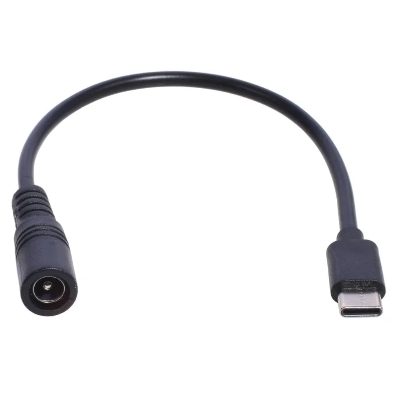 DC 5.5x2.1mm/3,5x1,35mm żeńskie gniazdo do typu C wtyk męski usb C męski Adapter złącza prądu stałego do typu c 20cm — zdjęcie 2