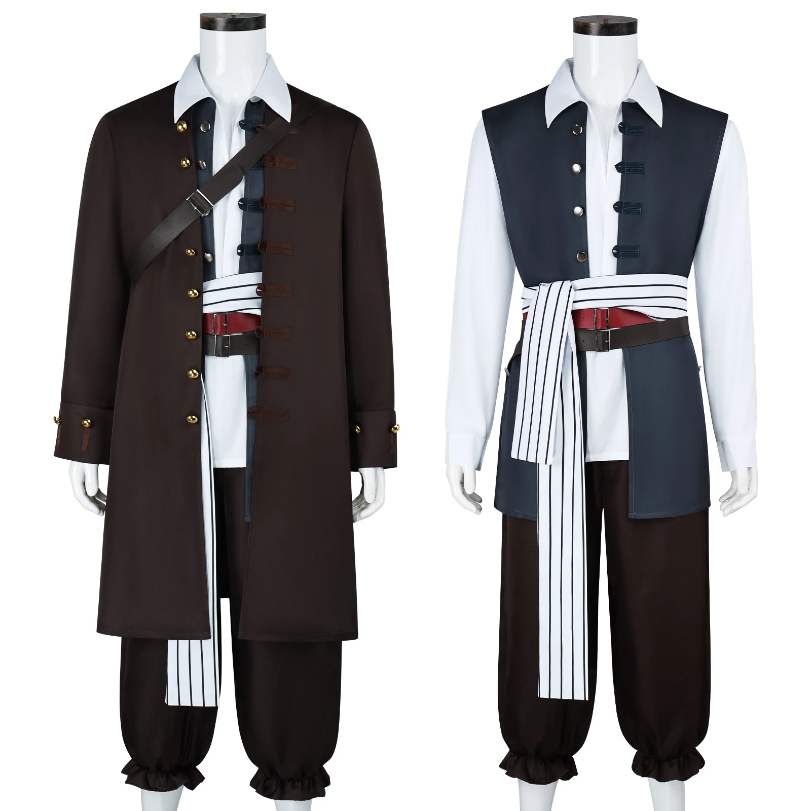 

Костюм Капитана Джека Воробья Косплей Пиратский Наряд Средневековый Мужской Полный Комплект на Хэллоуин Карнавал