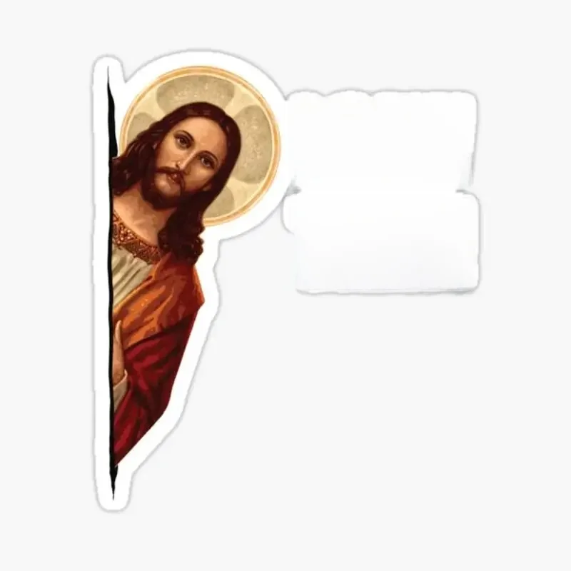 Autocollant motif Jesus Meme I Saw That, adhésif décoratif pour ordinateur portable, chambre à coucher, voiture, dessin animé, art, à la mode, valise publique