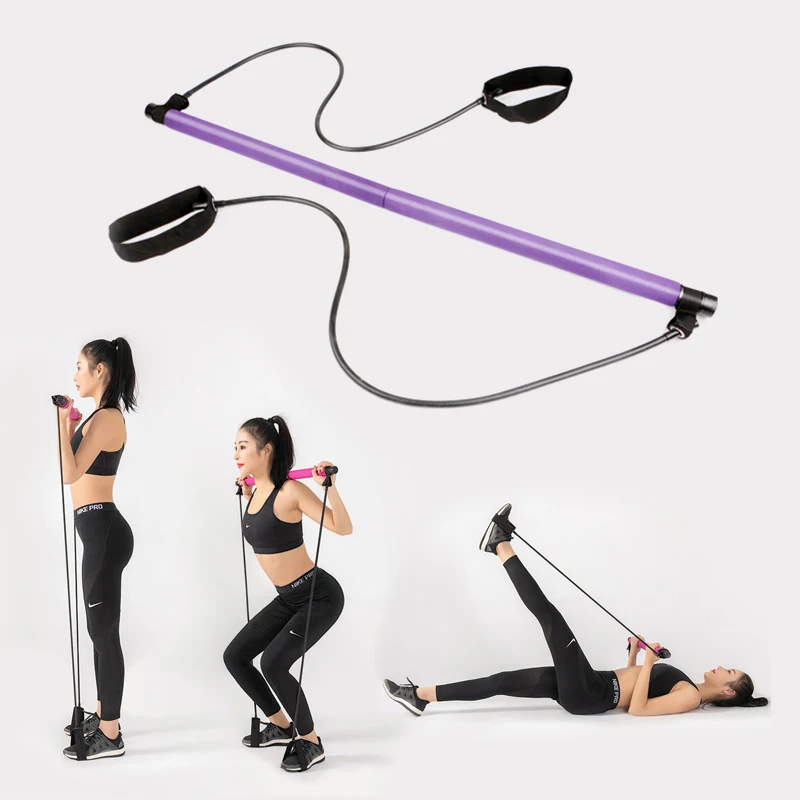 Full body fitness fitness gym gym stick lower body tubing band yoga Pilas home training