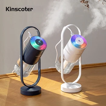휴대용 미니 탁상 공기 가습기 200ml, 오일 디퓨저, 500mah, Led 컬러 프로젝션, 야간 조명, 충전식 물 분무기