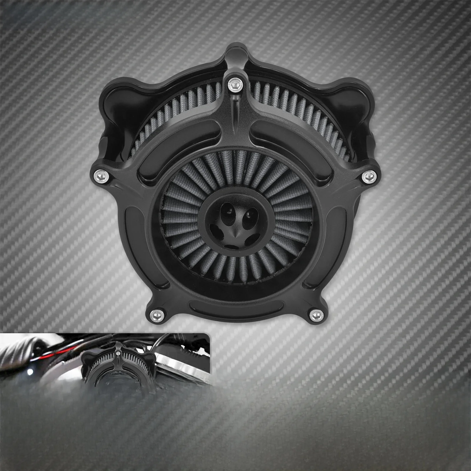 Motorfiets Luchtfilter Grijs Element Luchtfilter Inlaatfilter Kit CNC Voor Harley Touring FLHT FLHX Sportster XL Dyna Softail FLHC - afbeelding 2