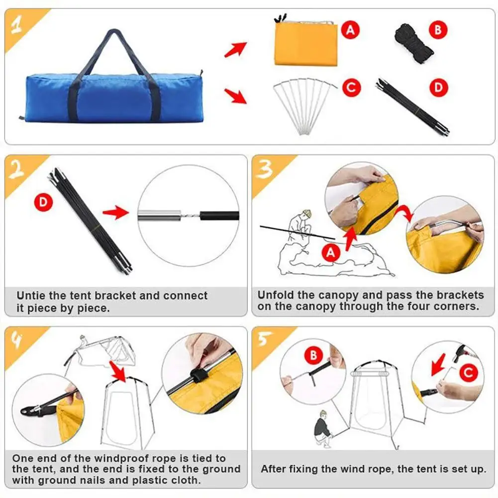 خيمة خارجية محمولة من GECOFEER، دش للتخييم والخصوصية، قابلة للطي، مرحاض الطوارئ، غرفة تغيير الشاطئ للتخييم والسفر