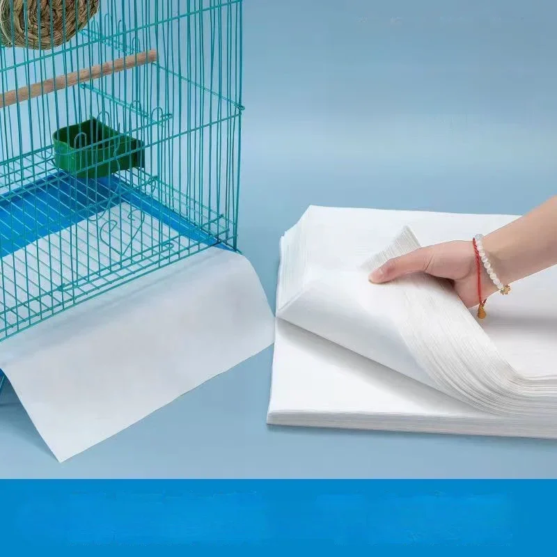 100 STKS Wegwerp Vogelkooi Pad Papier, Absorberende Niet-geweven Stof, Papegaaienkooi Pad Papier, Chassis, Vogel Mest Reiniging Pad Pape - afbeelding 2