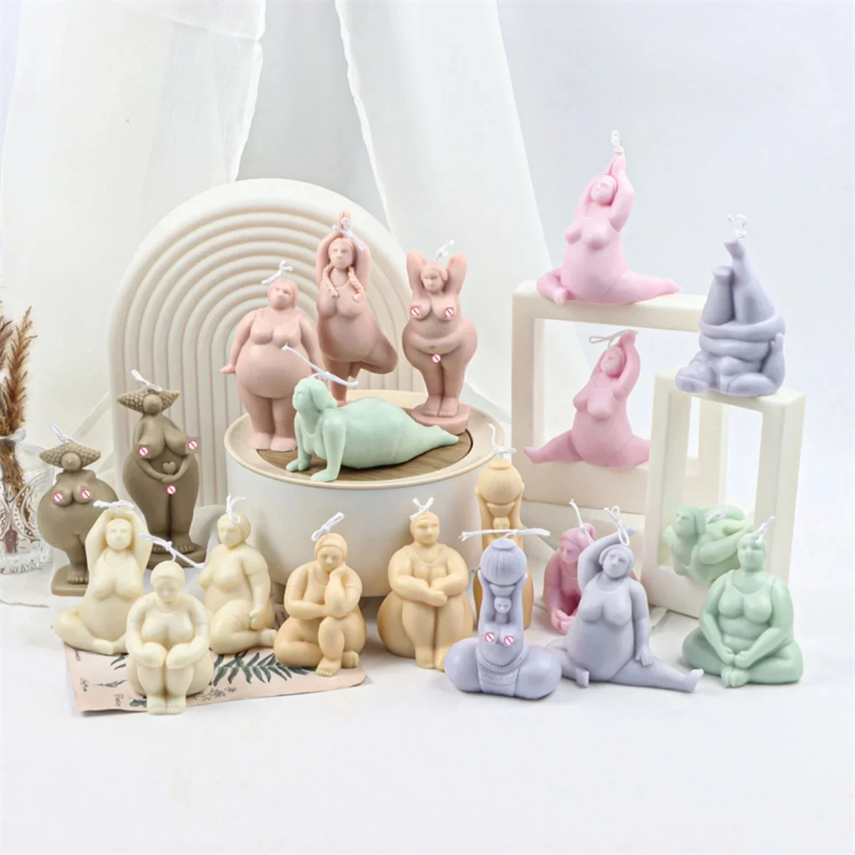 3D Lady Body Kaars Schimmel Yoga Pose Zeep Geurende Gips Epoxyhars Maken Mold DIY Home Decoratie Handgemaakte Geschenken - afbeelding 2