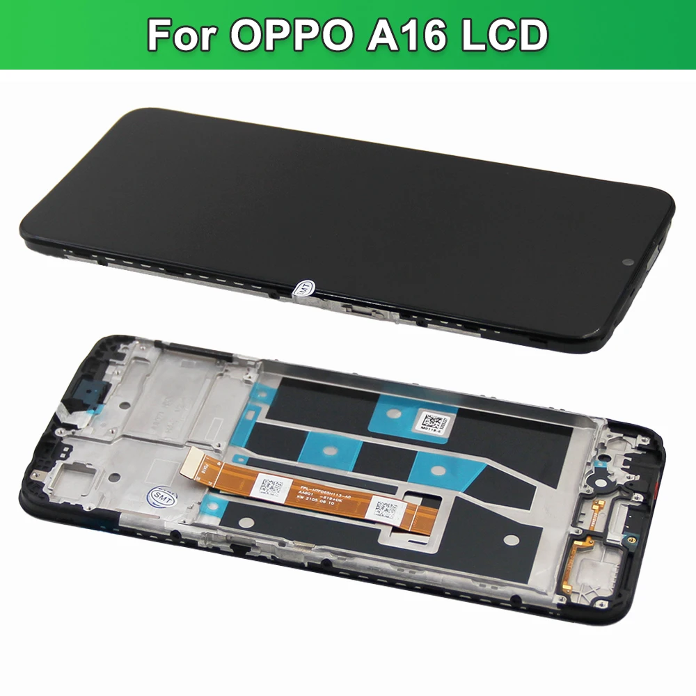 6.53\'\' For OPPO A16 CPH2269 LCD Display Touch Screen Digitizer Assembly For OPPO A16S CPH2271 LCD With Frame Replacement