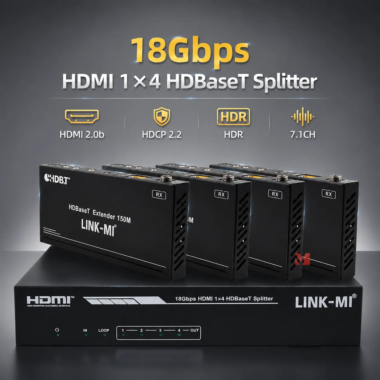 4K60Hz 4:4:4 HDMI HDBaseT Splitter HDMI Extender Via CAT6a 120m Splitter   Extender Loop Output HDMI Splitter 7.1CH HD Audio