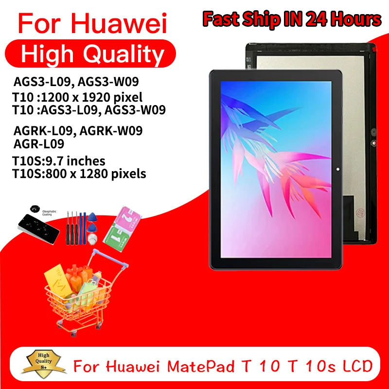 

High Quality For Huawei MediaPad T 10 10s AGR-L09 AGR-W09 AGR-AL09 AGS3-L09 AGS3-W09 Touch Screen Digitizer T10 T10S Display