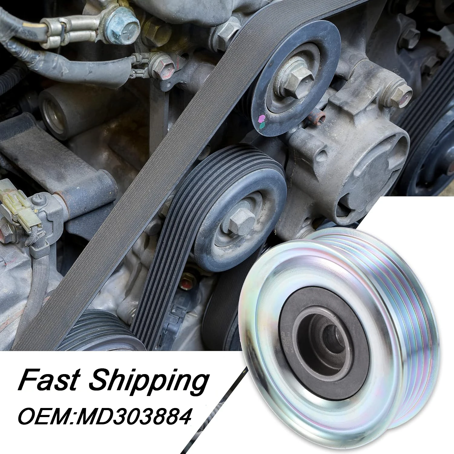 

MD303884 Drive Belt Idler Pulley Tensioner Pulley Guide Pulley For Mitsubishi Montero Sport Montero DELICA 1997-2004