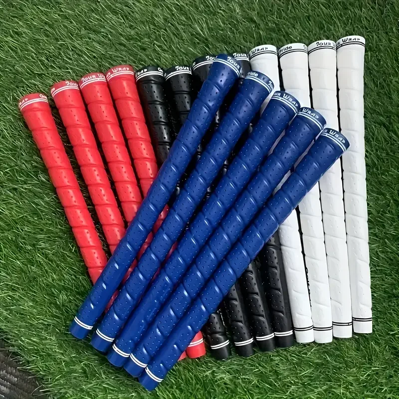 13pcs Golf Club Grips, High-Traction Rubber - Soft & Tacky, Multi-Color Options (Red, White, Black, Blue) - Standard/Midsize