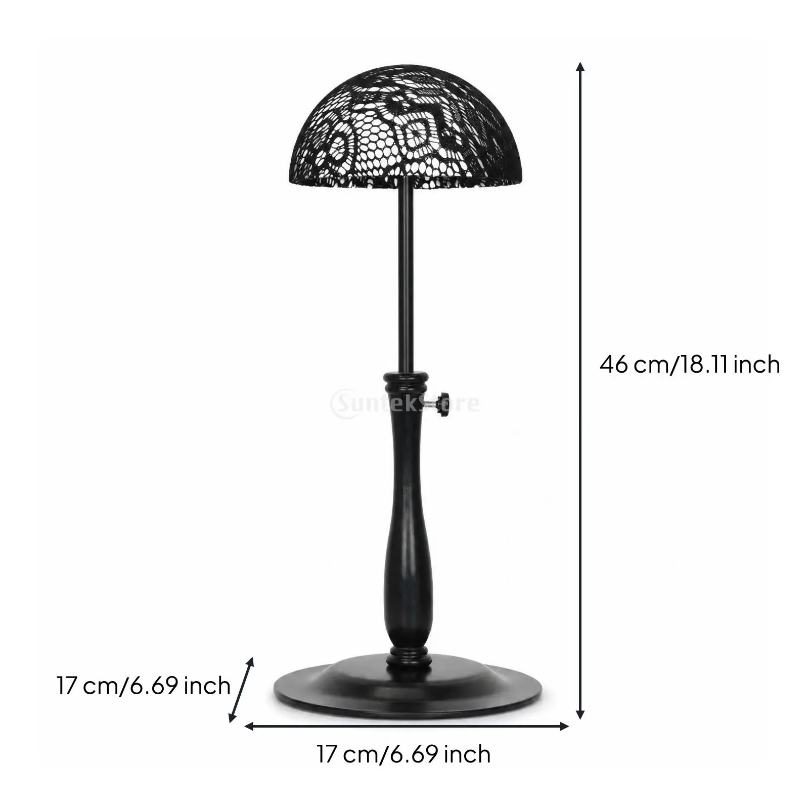 Adjustable Wig Stand Holder with Weighted Base
