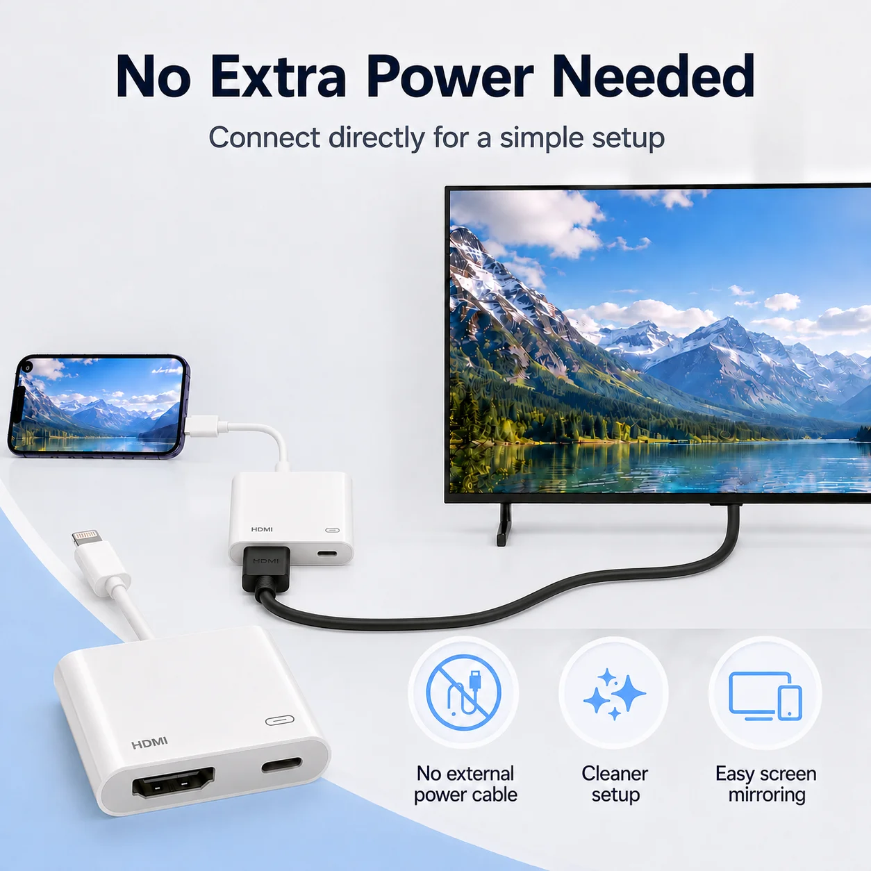 4K Video Audio 60Hz 30Hz Converter Lighting USB C/Type-C to HDMI+USB C/Type-C Digital AV Adapter For iPhone to HD TV Projector M view 2