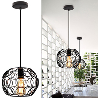 Modern Vintage Pendant Light Loft Retro Industrial Ceiling Chandelier E27 Metal Cage Hanging Lamp for Living Room Home Lighting