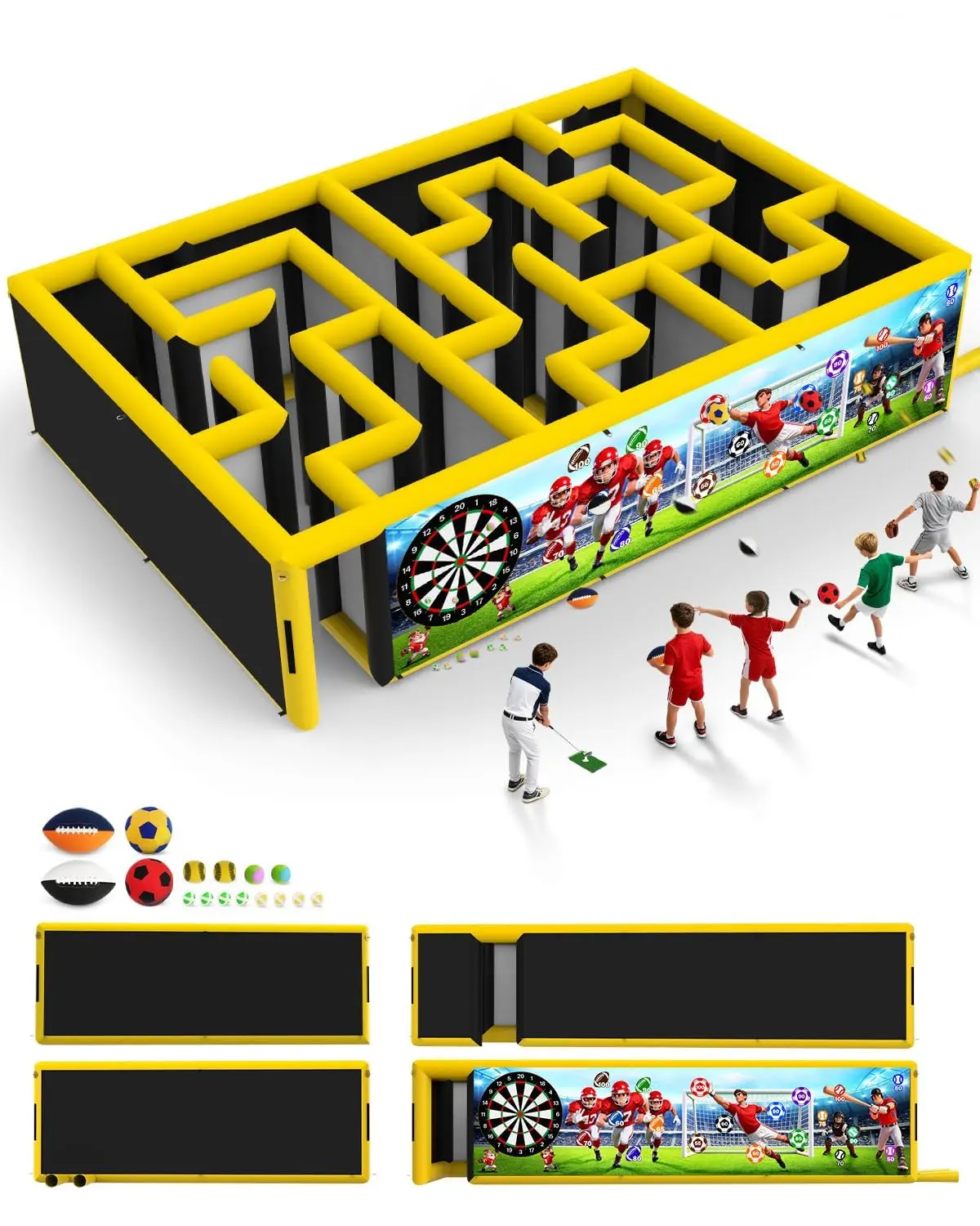 Commercial Inflatable Sports Maze 26.5X18X6.5FT with 1100W Air Blower Entertainment Kits Outdoor Party Event Rental