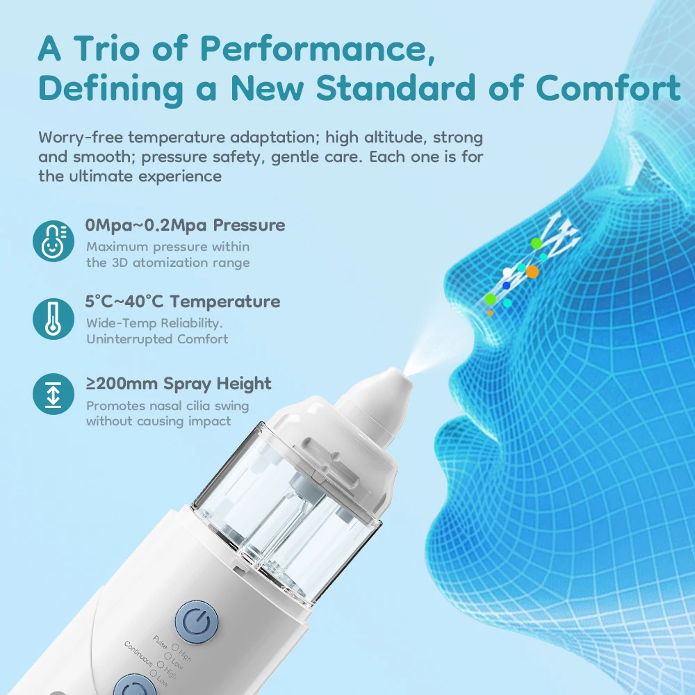 Электрический ирригатор для носа, 4 регулируемых режима, малошумный подарок, 5, носовая соль, избегайте алергического ринита, взрослых и детей Neti YT500