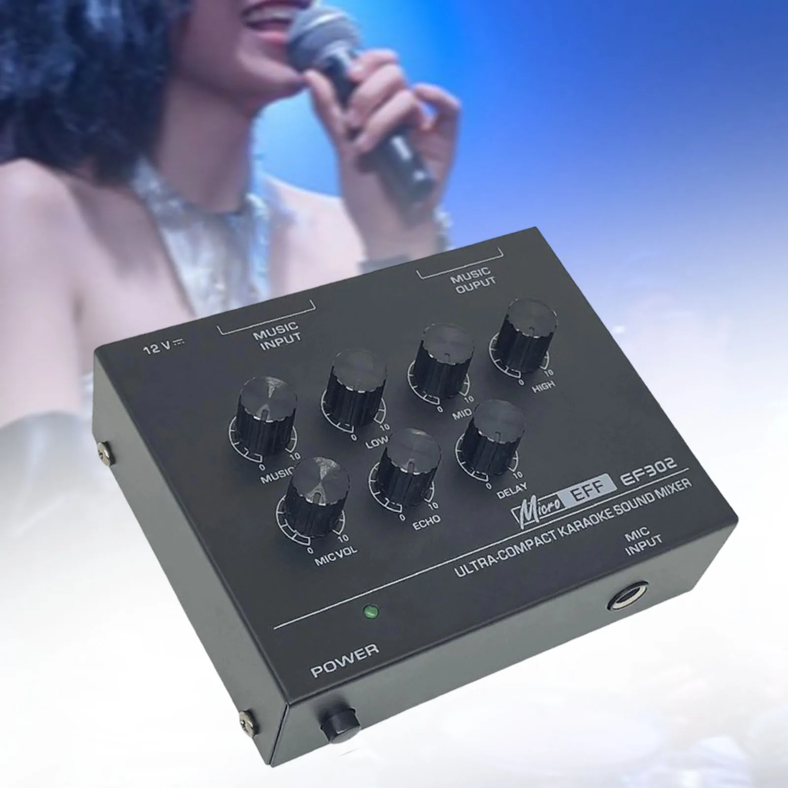 

Magideal Audio Mixer 6 Channel 48V with 256 Reverb Effect Professional Adjustment Stereo DJ Mixer Multifunctional USB for Party