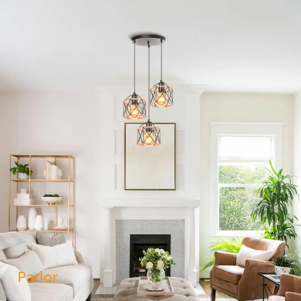 

Industrial Retro Iron Art Pendant Light Dining Room Restaurant Kitchen Hanging Lamp Loft Vintage Simple Bedroom Bar Pendant Lamp