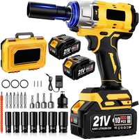 800N.M Torque Brushless Electric Impact Wrench Cordless Electric Wrench 1/2 inch with 2 21V Battery Pins Screwdriver Tools