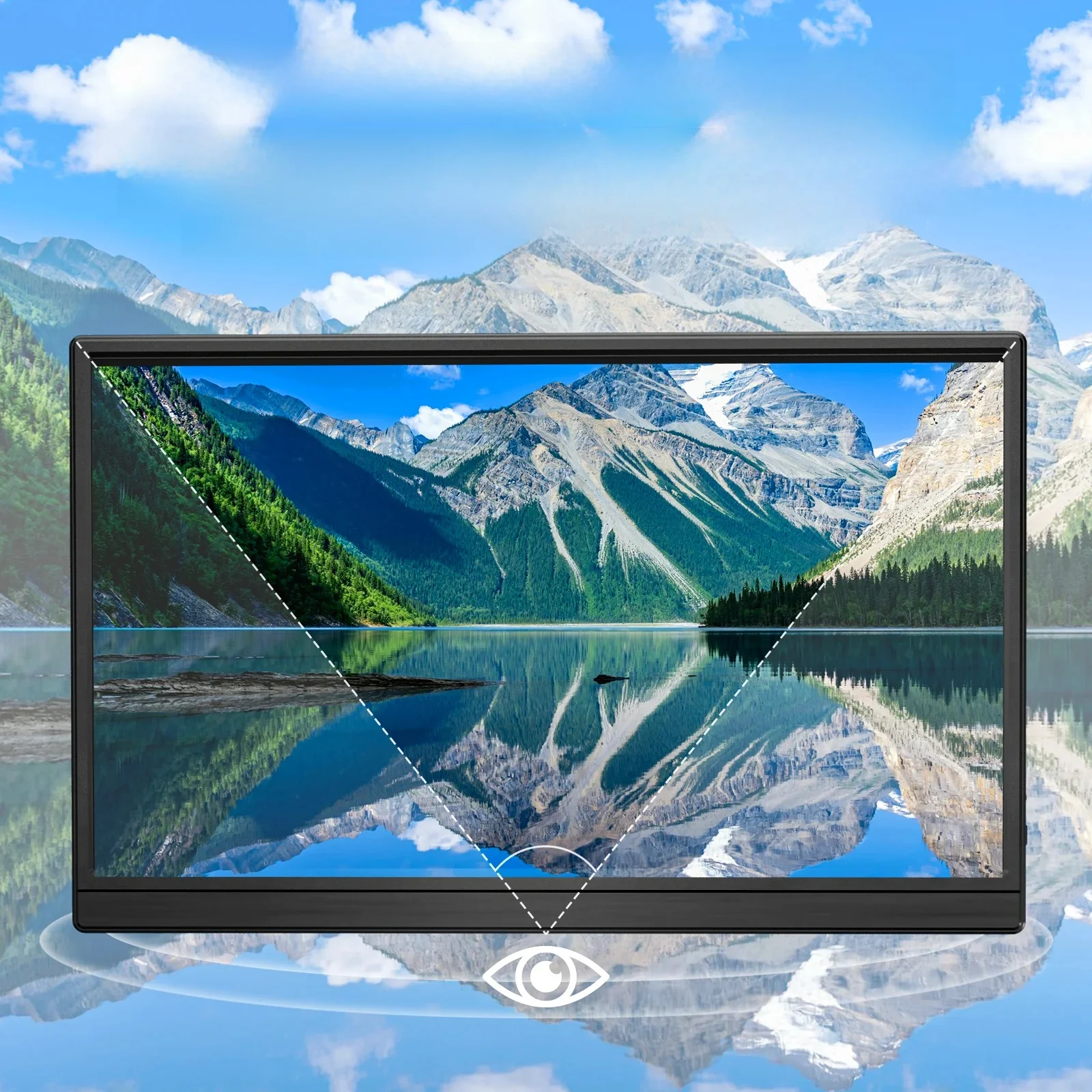 Moniteur portable de jeu pour ordinateur portable, écran IPS, écran LCD FHD externe, deuxième écran d'ordinateur pour téléphone, 15.6 pouces, 60Hz, 16:9, 1080P