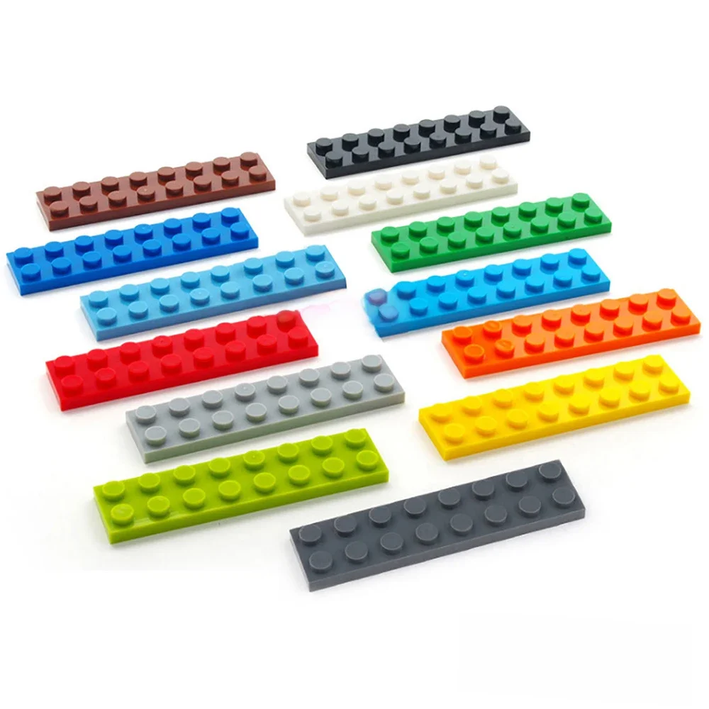 40 stücke DIY Bausteine Dünne Zahlen Bricks 2x8 Punkte 13 Farbe Pädagogisches Kreative Größe
