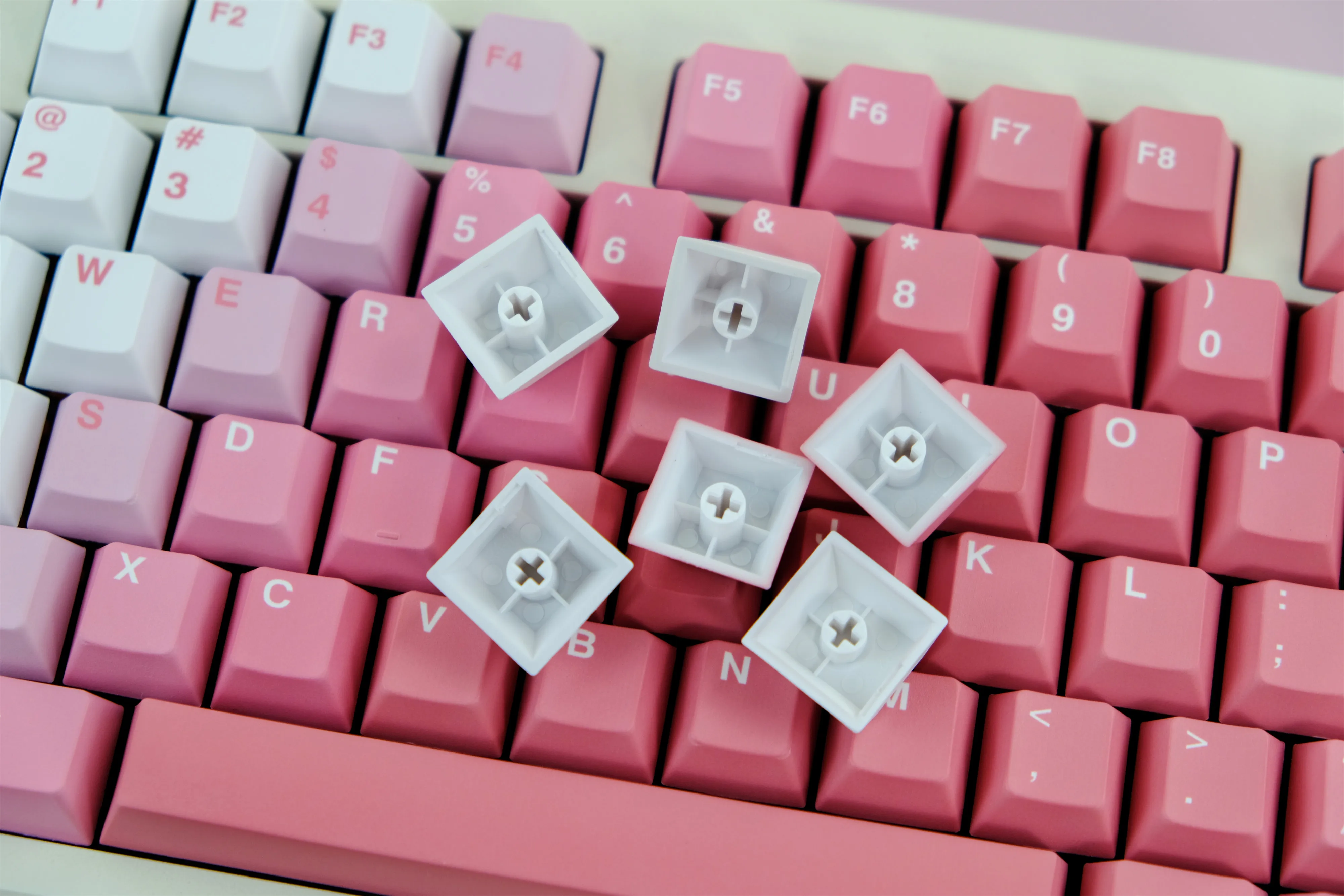 GMK-teclas con gradiente rosa, teclas PBT de 134 teclas, perfil de cereza, DYE-SUB, personalizadas, para teclado mecánico