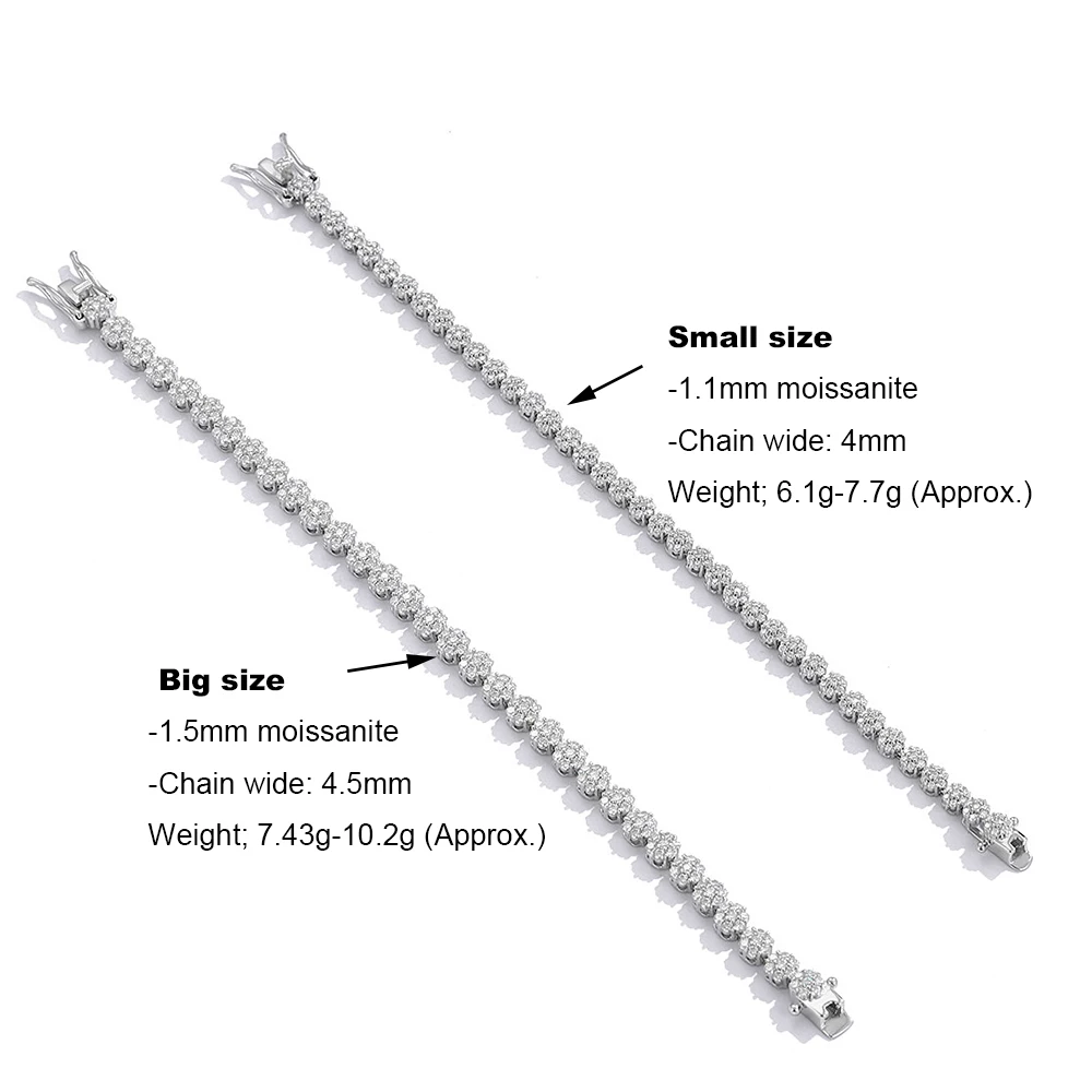 YLMyself مويسانيتي سوار للتنس 925 فضة زهر البرقوق غرامة مجوهرات الزفاف المشاركة هدية للنساء #3