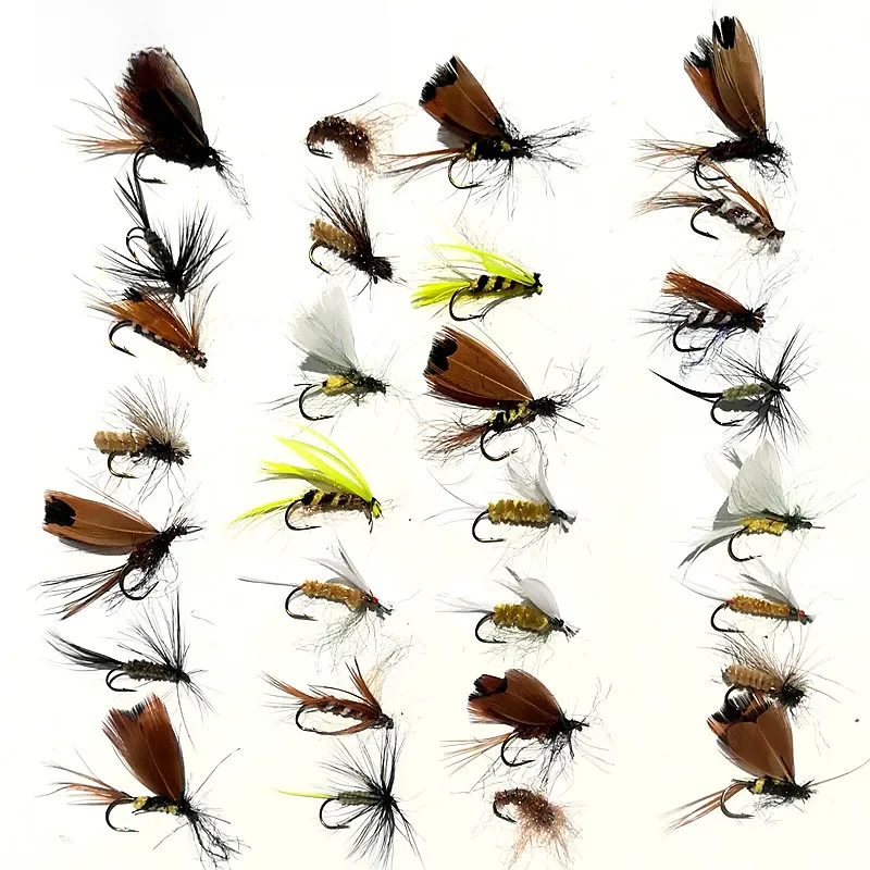KKWEZVA 30 pièces leurre de pêche beurre mouche insectes différents Style saumon mouches truite unique mouche sèche leurres de pêche matériel de pêche
