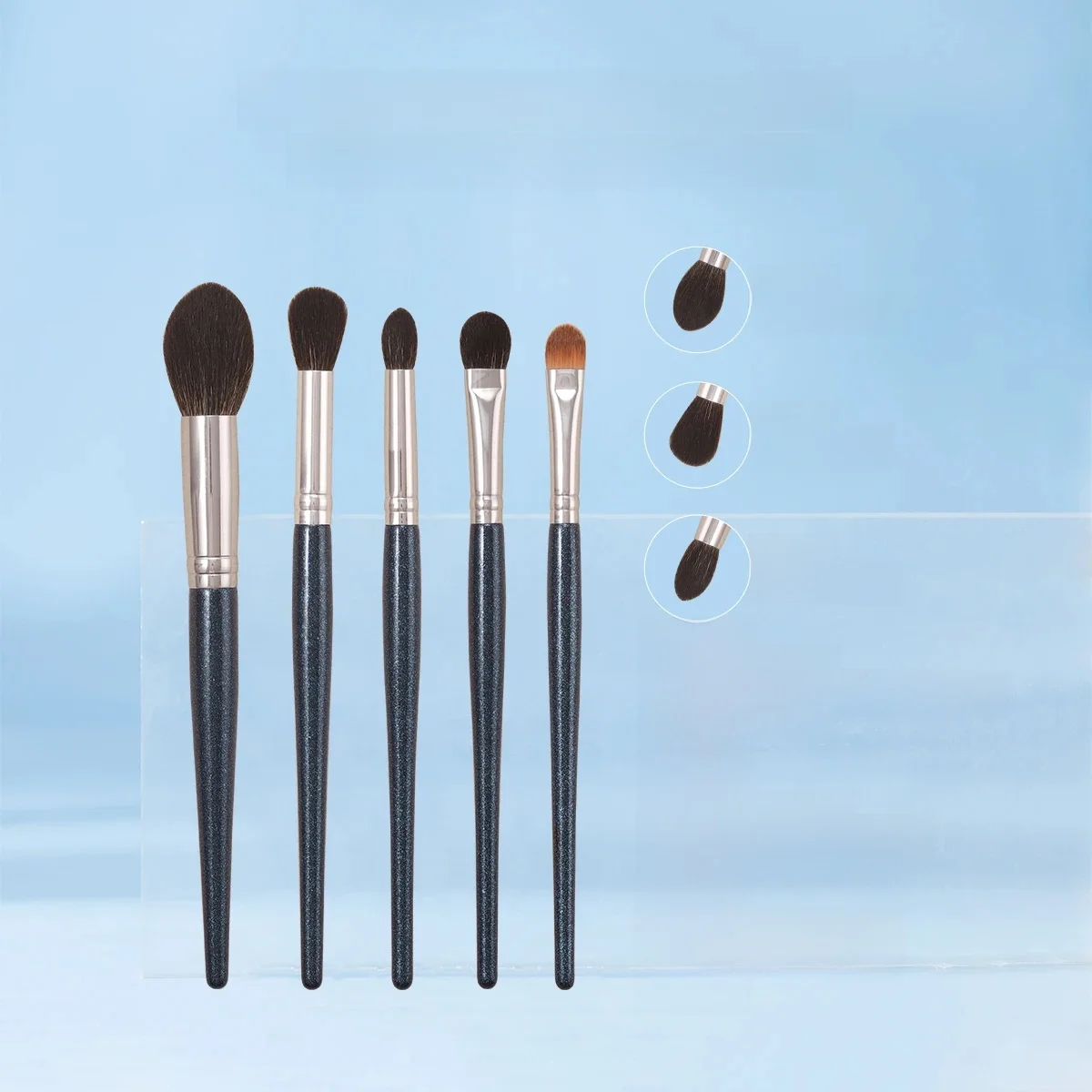 OVW Soft Natural Goat Hair Fluffy Makeup Brushes Set Foundation Brush Powder Contour Eyeshadow Liner Blending Highlight XKL — zdjęcie 2