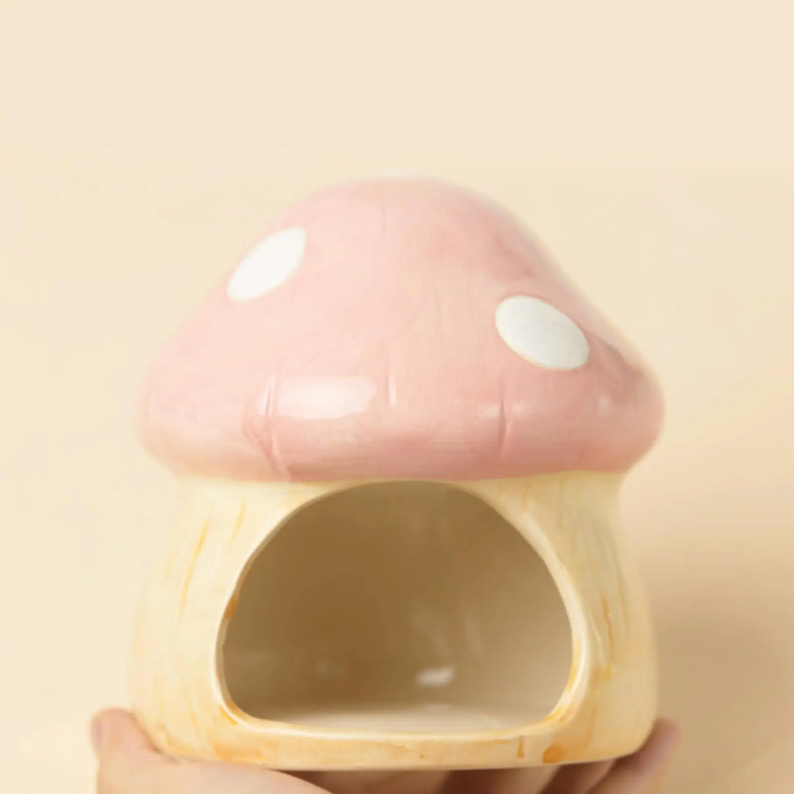 Ceramic Mushroom Shaped Hamster Nest Cute Guinea Pig House for Chinchilla Rat Guinea Pig Small Animals Supplies
