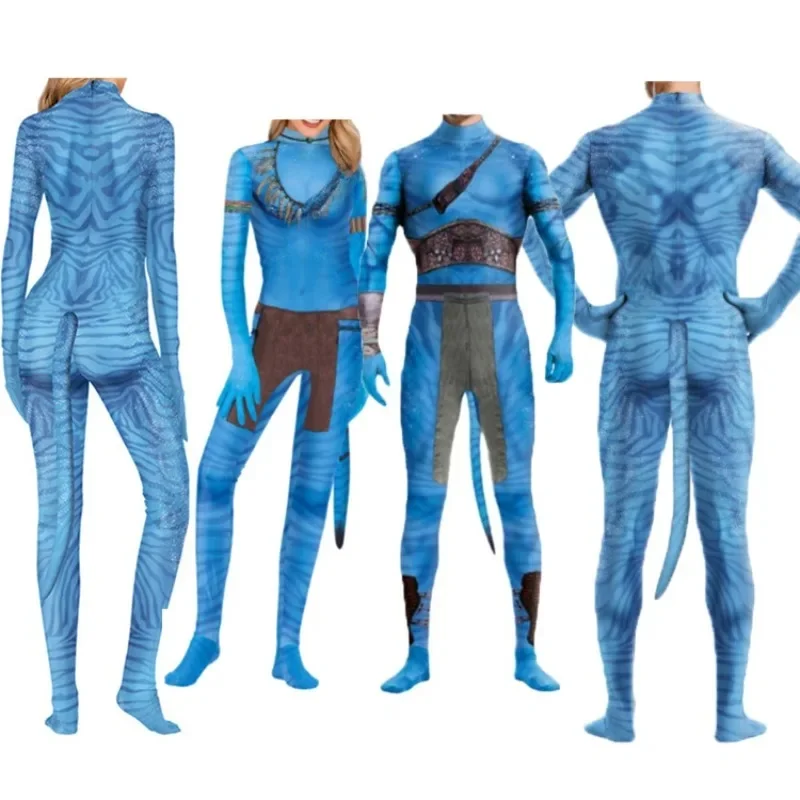 Avatar Halloween Costume pour adultes femmes hommes Avatar la voie de la queue d'eau body Cosplay Alien Costume vêtements de fête d'anniversaire