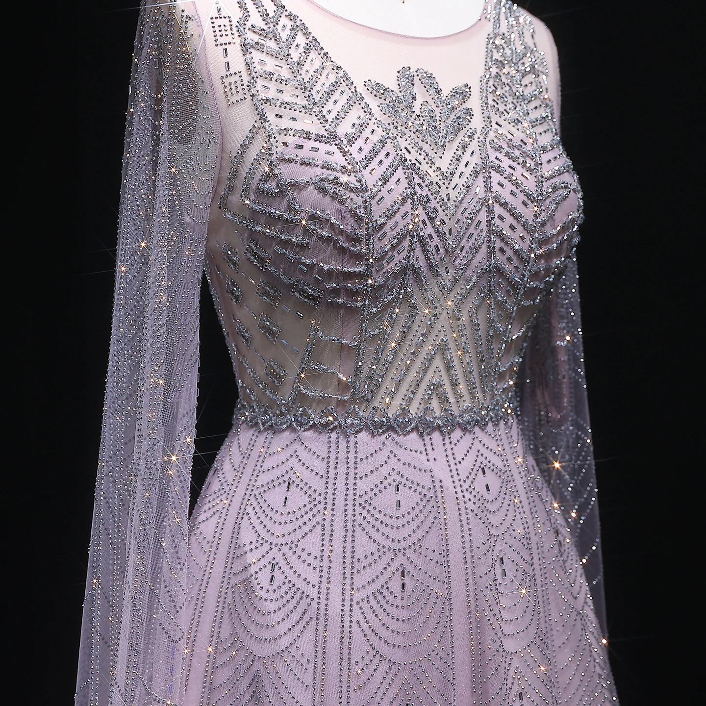 Sharon Said robe de soirée élégante rose cristal avec manches Cape complexe bleu arabe Weddig robes de soirée formelles SS030 personnalisé