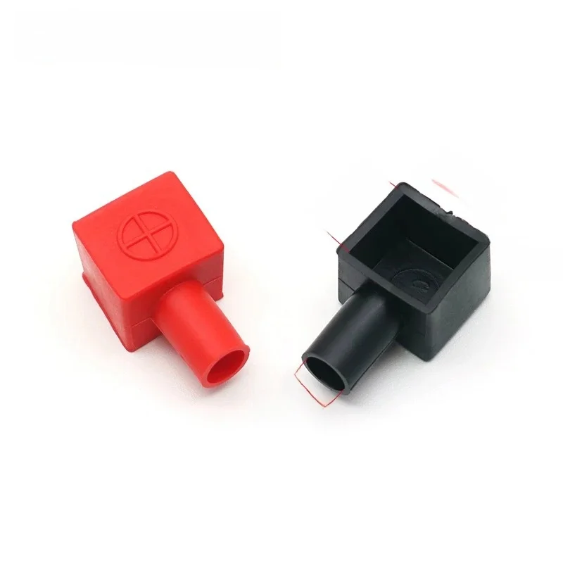 Pince de pile de batterie de moto, couvercle de protection, terminal de batterie, isolation positive et négative, capuchon carré, gaine en caoutchouc