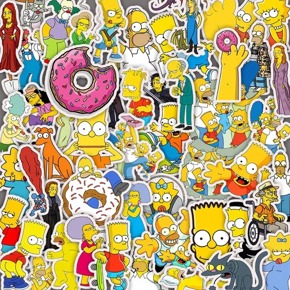 AliExpress MINISO 10/30/50PCS The Simpsons Cartoon Stickers Graffiti DIY Skateboard Laptop Luggage Motorcycle Bike PVC