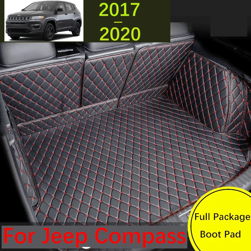 

Leather Car Trunk Mat For Jeep Compass 2017 2018 2019 2020 Cargo Liner Carpet Interior Parts Accessories Cover