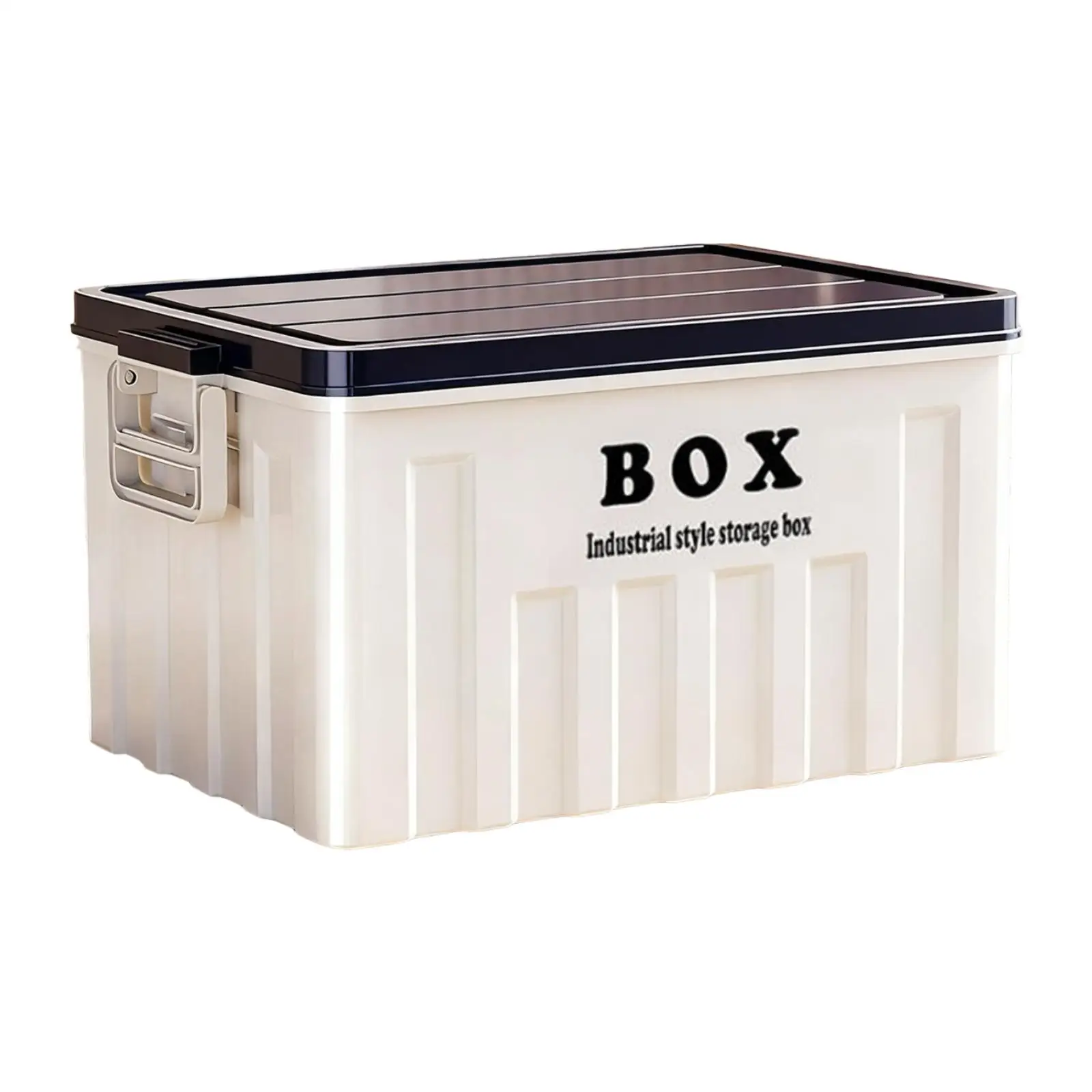 صندوق تخزين بغطاء قابل للتكديس مع مقابض صندوق تخزين لتنظيم الوجبات الخفيفة وحقيبة الظهر والسفر 34 × 25 × 19.5 سم