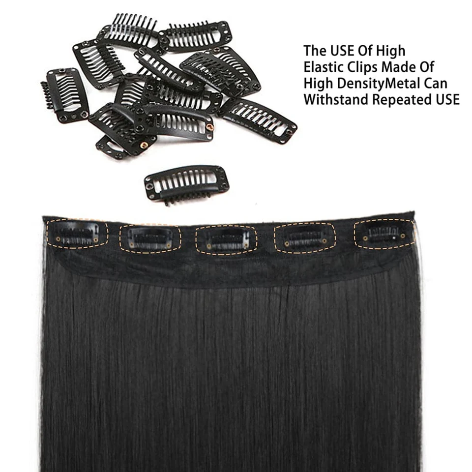 Extensión de cabello humano vietnamita con clip, una pieza, lacia, 16-26 pulgadas, color natural 3