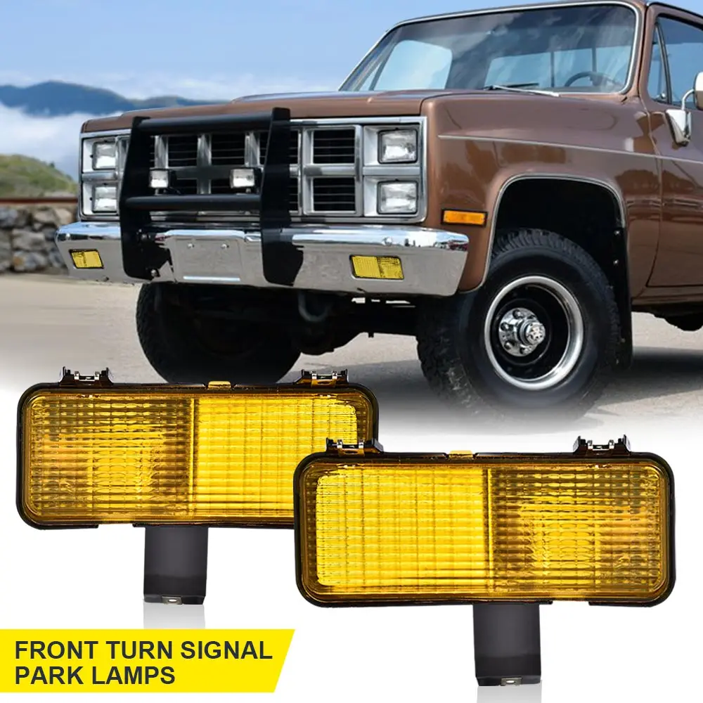 

Fit for Silverado 1981/82 Chevy C10 Gmc Front Turn Signal Park Lamps Lights Set