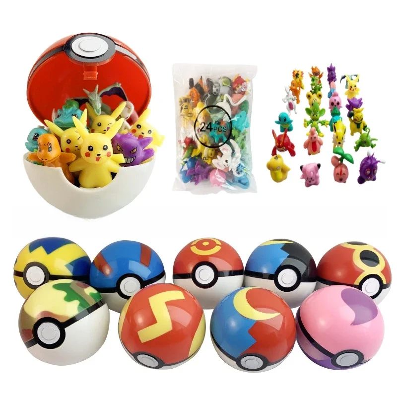 Pokemon Ball Elf Spielzeug Anime Actionfigur PokeBall Tasche Monster leerer Clip n Go Modell Pikachu Pokeball Kind Kind Weihnachten Gif