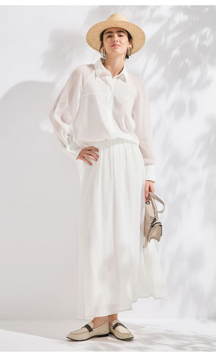 KX7613727 Luxuriöses Damenhemd aus Ramie-Baumwoll-Lyocell-Mischung, Designer-Eleganz, Locker Geschnitten, Schicke Sommerbluse – Detail 10