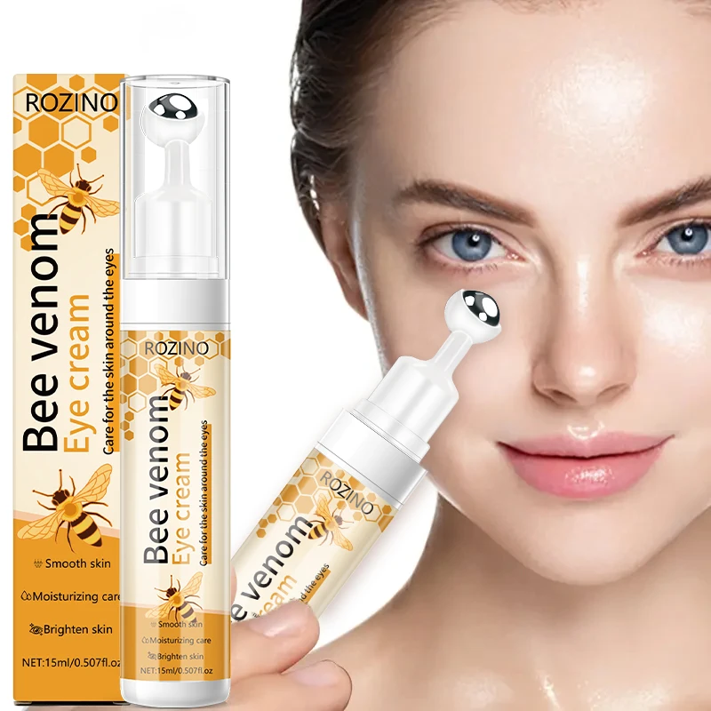 Rozino Bee Venom Eye Cream Contains Bee Venom Ingredients, Gently Nourishes and Soothes the Eye Area, with a Fine, Lightweight Cream Texture That Is Refreshing and Not Heavy, Suitable for Use Morning and Night, and Comes in a Compact, Portable Tube, Can Be Paired with Various Skincare Products.