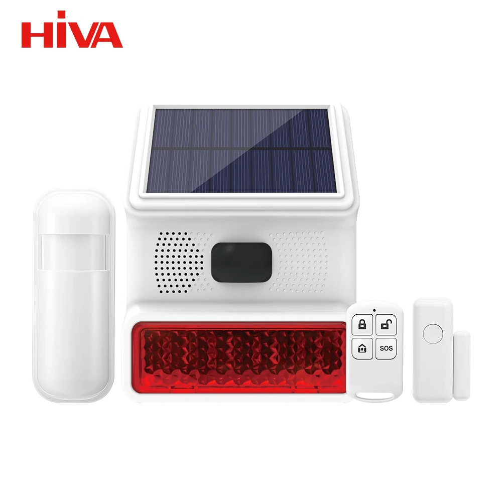 Hot Sale Wireless 433MHz Outdoor Solar Waterproof Light Flash Strobe Siren for Home Burglar Wifi GSM Home Security Alarm System