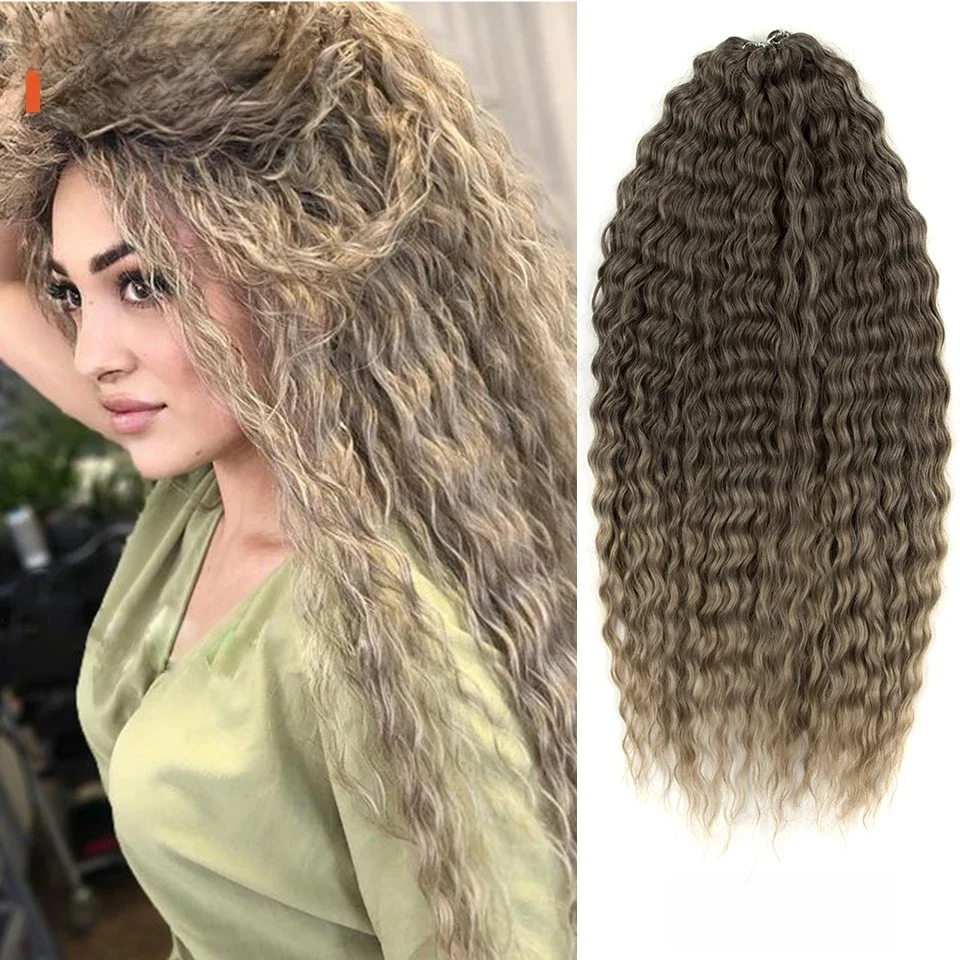 Ariel Hair Synthetisch Twist Gehaakt Krullend Haar 24 Inch Watergolf Vlechthaar Ombre Blond Bruin Diepe Golf Vlechthaarverlenging - afbeelding 2