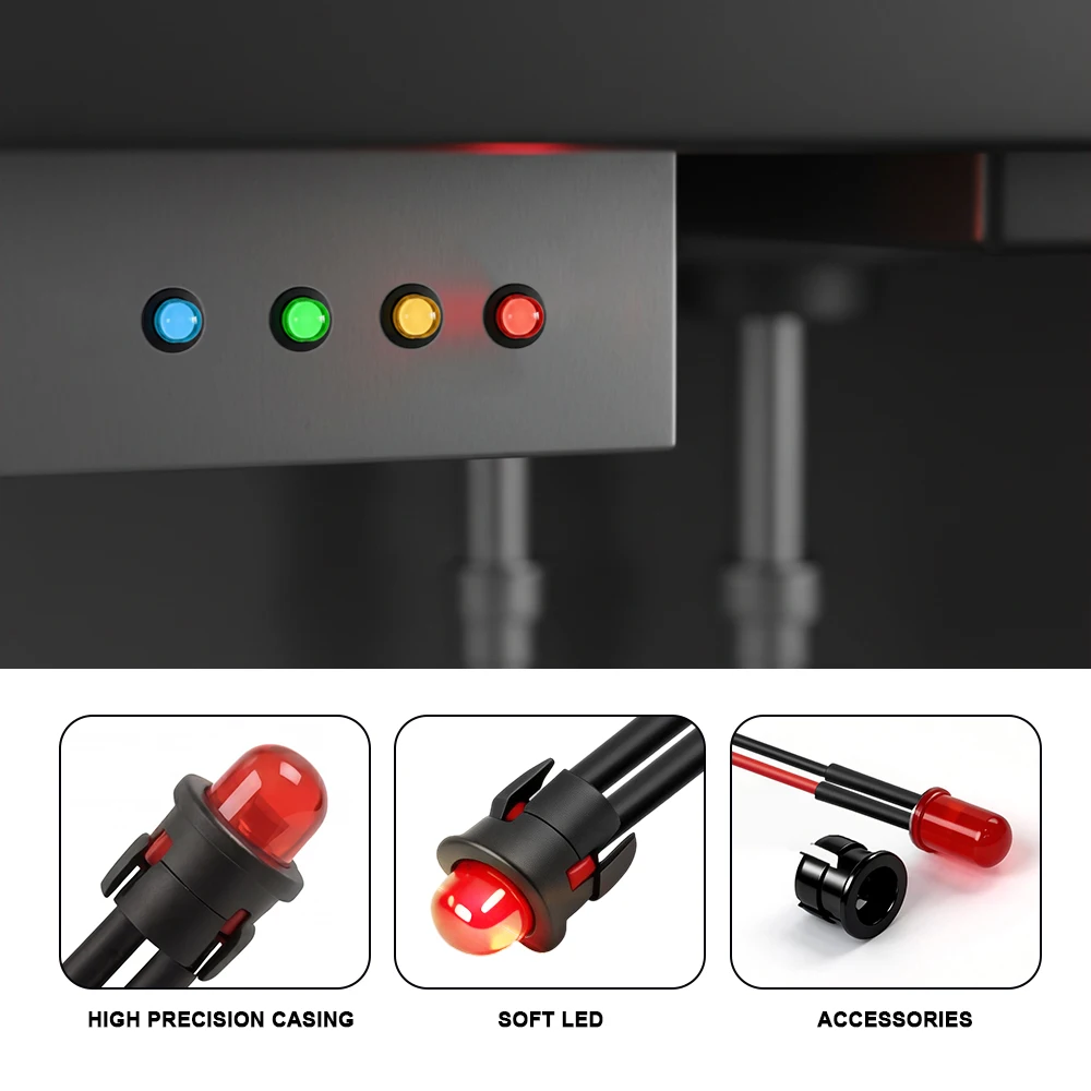 FILN 10/50 SZT. 6mm Mini Plastikowe Lampki Sygnalizacyjne LED 12V-24V Wbudowane Lampki Kontrolne do Zastosowań DIY w Motoryzacji, Żeglarstwie i Sprzęcie Sterującym Przemysłowym
